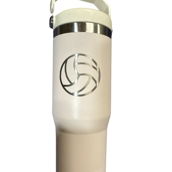Stanley Cream Color tumbler with Volleyball Design - Picture 4 of 5